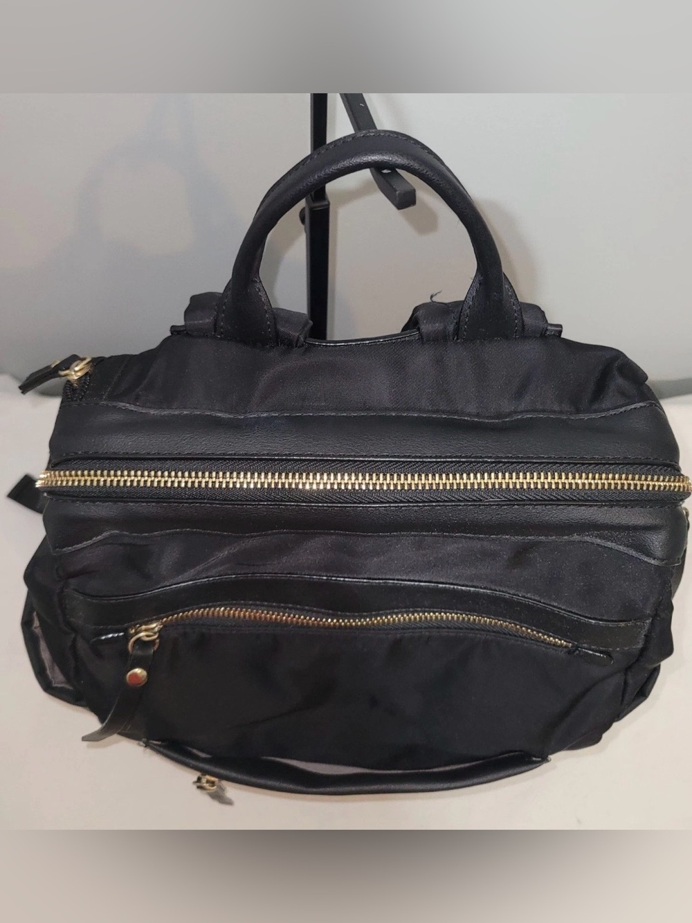 Tutilo Boost Backpack Black Nylon Vegan Leather Trim Laptop Bag - Picture 7 of 16